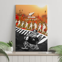New Zealand ANZAC Rugby Canvas Wall Art Soldier Fern With Kiwi Bird LT05 - Polynesian Pride