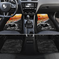 New Zealand ANZAC Rugby Car Mats Soldier Fern With Kiwi Bird LT05 Set 4pcs Black - Polynesian Pride