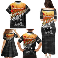 New Zealand ANZAC Rugby Family Matching Puletasi and Hawaiian Shirt Soldier Fern With Kiwi Bird LT05 - Polynesian Pride