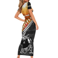 New Zealand ANZAC Rugby Family Matching Short Sleeve Bodycon Dress and Hawaiian Shirt Soldier Fern With Kiwi Bird LT05 - Polynesian Pride