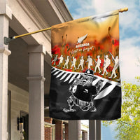 New Zealand ANZAC Rugby Garden Flag Soldier Fern With Kiwi Bird LT05 House Flag Black - Polynesian Pride