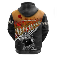 New Zealand ANZAC Rugby Hoodie Soldier Fern With Kiwi Bird LT05 - Polynesian Pride