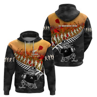 New Zealand ANZAC Rugby Hoodie Soldier Fern With Kiwi Bird LT05 - Polynesian Pride