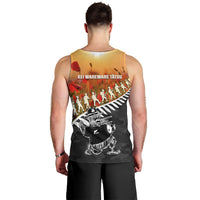 New Zealand ANZAC Rugby Men Tank Top Soldier Fern With Kiwi Bird LT05 - Polynesian Pride