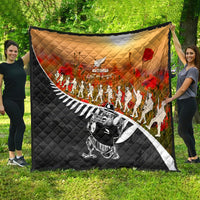 New Zealand ANZAC Rugby Quilt Soldier Fern With Kiwi Bird LT05 - Polynesian Pride