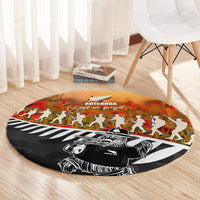New Zealand ANZAC Rugby Round Carpet Soldier Fern With Kiwi Bird LT05 - Polynesian Pride