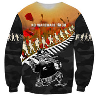 New Zealand ANZAC Rugby Sweatshirt Soldier Fern With Kiwi Bird LT05 - Polynesian Pride