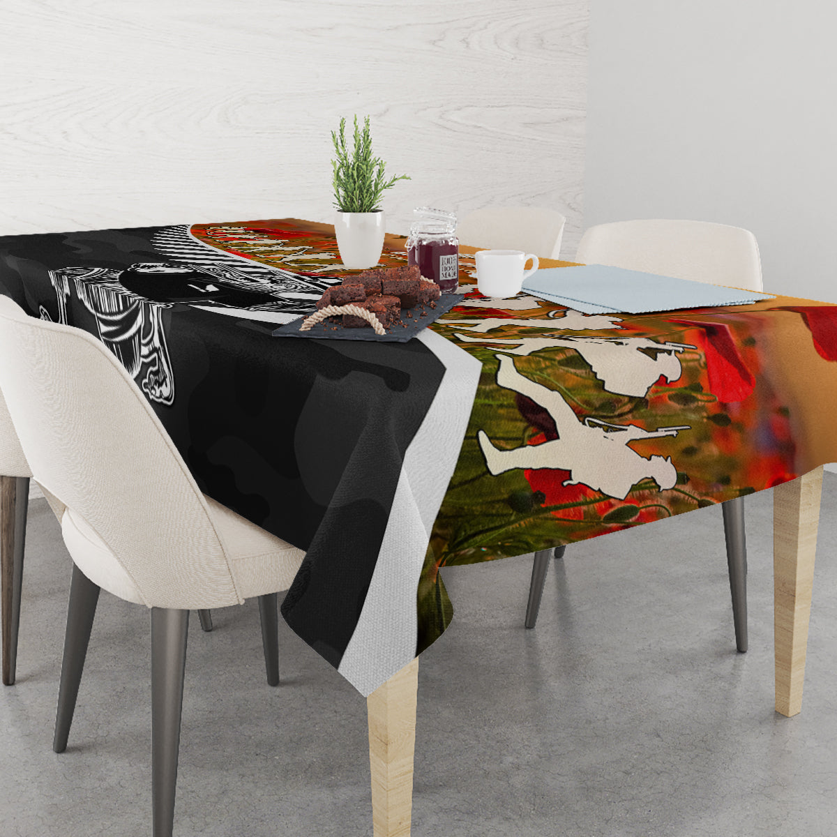 New Zealand ANZAC Rugby Tablecloth Soldier Fern With Kiwi Bird LT05 - Polynesian Pride