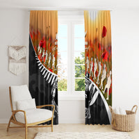 New Zealand ANZAC Rugby Window Curtain Soldier Fern With Kiwi Bird LT05 - Polynesian Pride