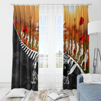 New Zealand ANZAC Rugby Window Curtain Soldier Fern With Kiwi Bird LT05 - Polynesian Pride
