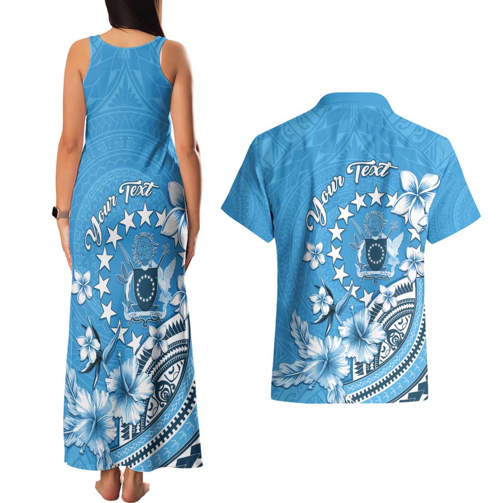 Personalised Penrhyn Gospel Day Couples Matching Tank Maxi Dress and Hawaiian Shirt Cook Islands Tribal Pattern LT05 - Polynesian Pride