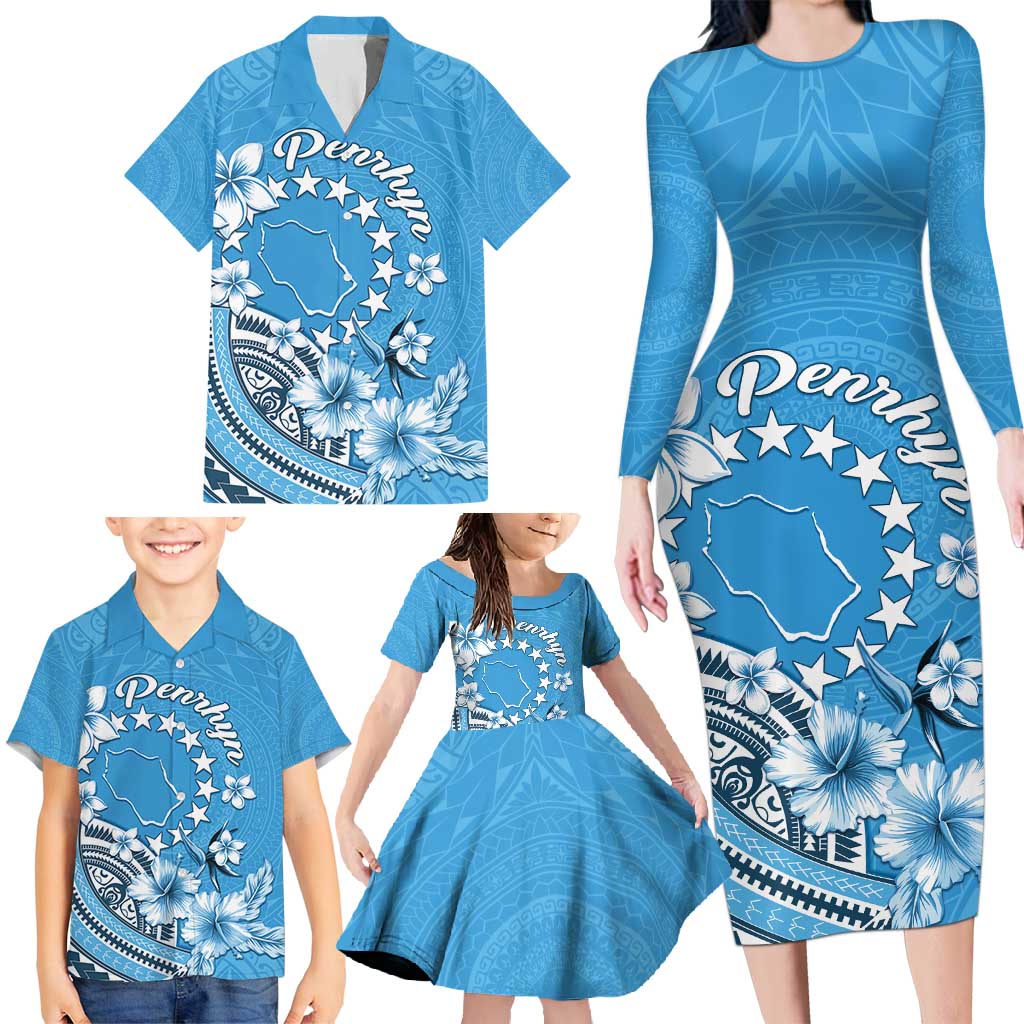 Personalised Penrhyn Gospel Day Family Matching Long Sleeve Bodycon Dress and Hawaiian Shirt Cook Islands Tribal Pattern LT05 - Polynesian Pride