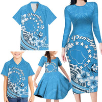 Personalised Penrhyn Gospel Day Family Matching Long Sleeve Bodycon Dress and Hawaiian Shirt Cook Islands Tribal Pattern LT05 - Polynesian Pride