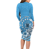 Personalised Penrhyn Gospel Day Family Matching Long Sleeve Bodycon Dress and Hawaiian Shirt Cook Islands Tribal Pattern LT05 - Polynesian Pride