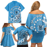 Personalised Penrhyn Gospel Day Family Matching Off Shoulder Short Dress and Hawaiian Shirt Cook Islands Tribal Pattern LT05 - Polynesian Pride