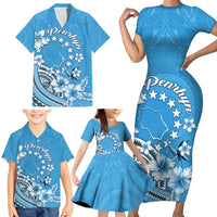 Personalised Penrhyn Gospel Day Family Matching Short Sleeve Bodycon Dress and Hawaiian Shirt Cook Islands Tribal Pattern LT05 - Polynesian Pride