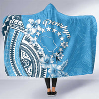 Penrhyn Gospel Day Hooded Blanket Cook Islands Tribal Pattern LT05 One Size Blue - Polynesian Pride