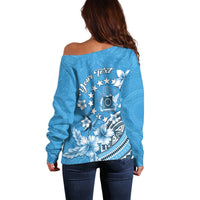Personalised Penrhyn Gospel Day Off Shoulder Sweater Cook Islands Tribal Pattern