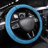 Penrhyn Gospel Day Steering Wheel Cover Cook Islands Tribal Pattern LT05 Universal Fit Blue - Polynesian Pride