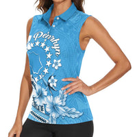 Personalised Penrhyn Gospel Day Women Sleeveless Polo Shirt Cook Islands Tribal Pattern