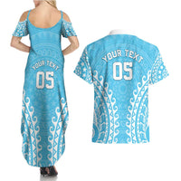Custom Cook Islands Mauke Couples Matching Summer Maxi Dress and Hawaiian Shirt Polynesian Tribal Tattoo LT05 - Polynesian Pride