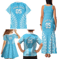 Custom Cook Islands Mauke Family Matching Tank Maxi Dress and Hawaiian Shirt Polynesian Tribal Tattoo LT05 - Polynesian Pride