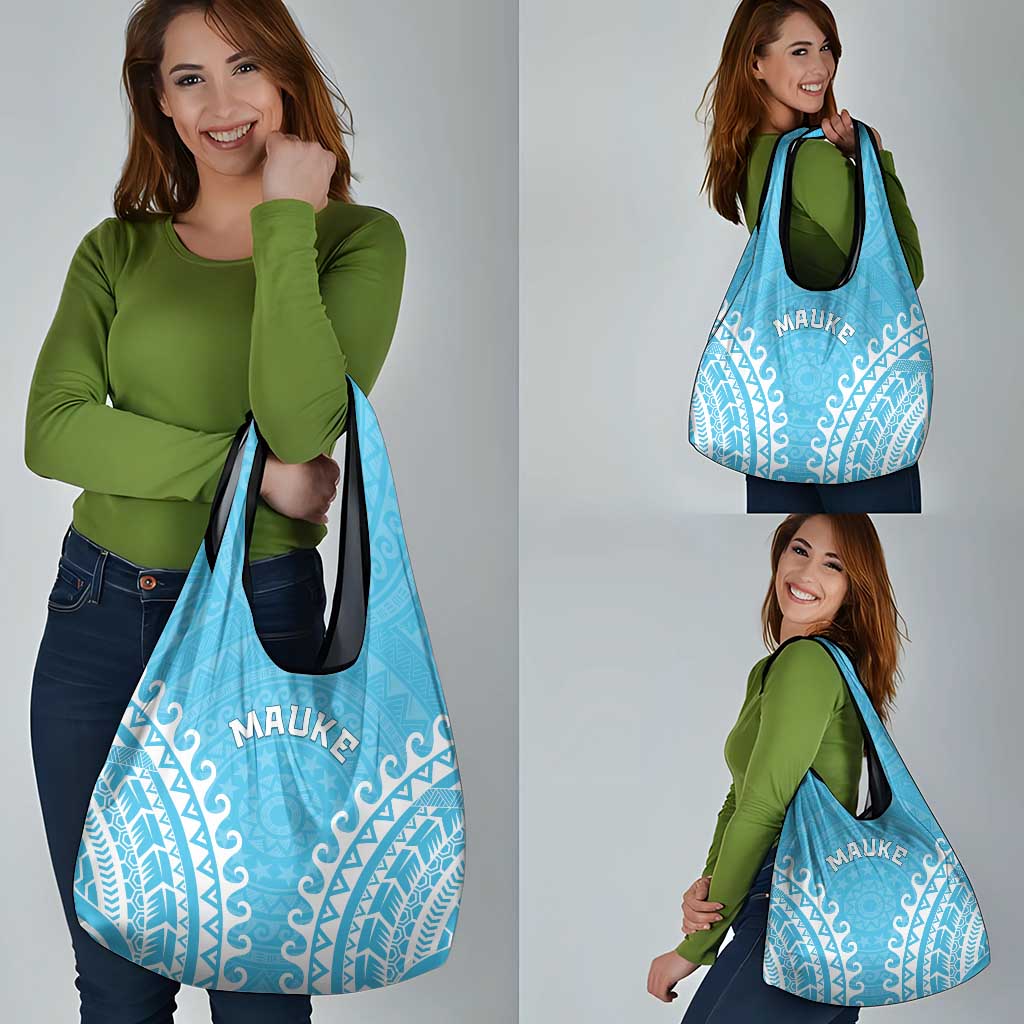 Custom Cook Islands Mauke Grocery Bag Polynesian Tribal Tattoo