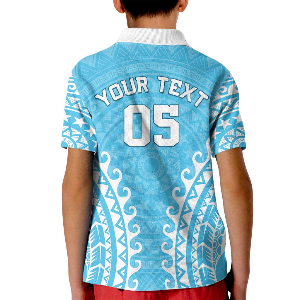 Custom Cook Islands Mauke Kid Polo Shirt Polynesian Tribal Tattoo