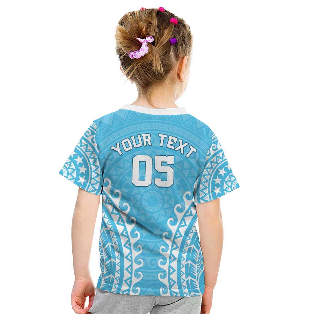 Custom Cook Islands Mauke Kid T Shirt Polynesian Tribal Tattoo