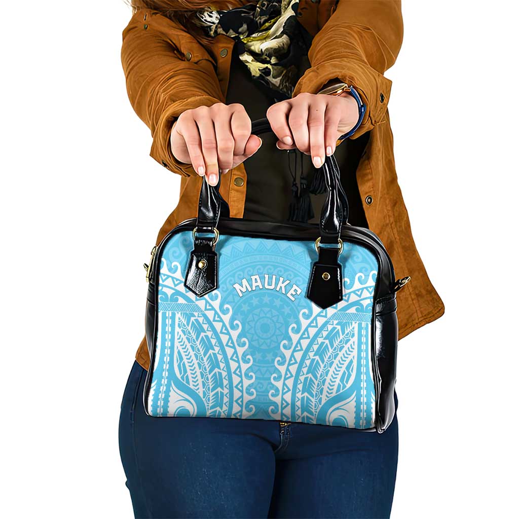 Cook Islands Mauke Shoulder Handbag Polynesian Tribal Tattoo LT05 One Size Baby Blue - Polynesian Pride