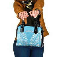 Cook Islands Mauke Shoulder Handbag Polynesian Tribal Tattoo LT05 One Size Baby Blue - Polynesian Pride
