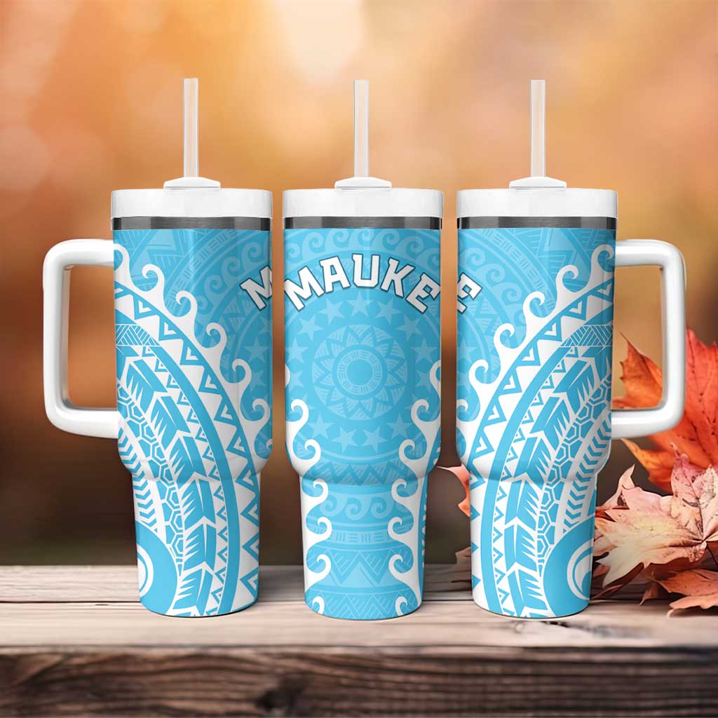 Cook Islands Mauke Tumbler With Handle Polynesian Tribal Tattoo