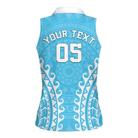 Custom Cook Islands Mauke Women Sleeveless Polo Shirt Polynesian Tribal Tattoo LT05 - Polynesian Pride