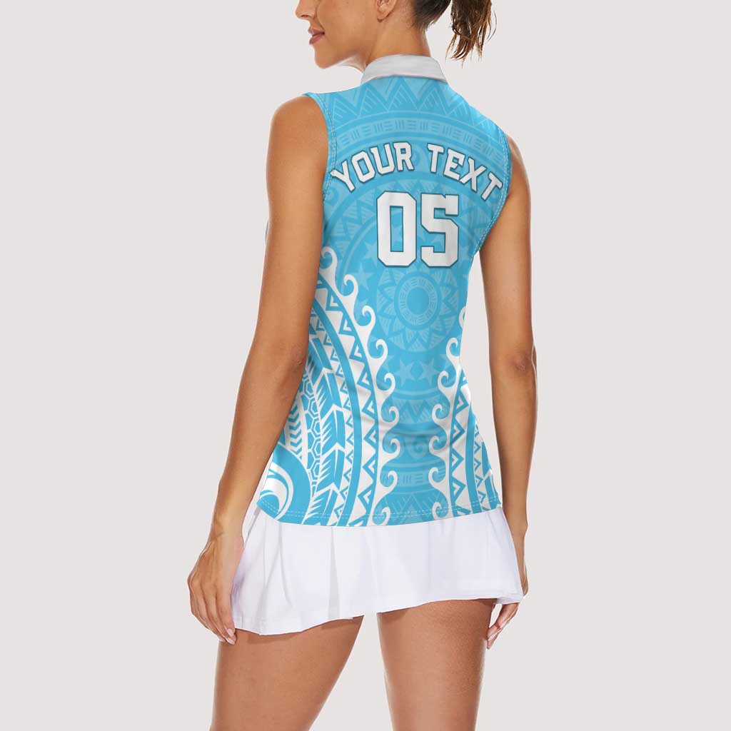 Custom Cook Islands Mauke Women Sleeveless Polo Shirt Polynesian Tribal Tattoo LT05 - Polynesian Pride
