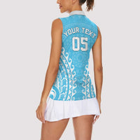 Custom Cook Islands Mauke Women Sleeveless Polo Shirt Polynesian Tribal Tattoo LT05 - Polynesian Pride