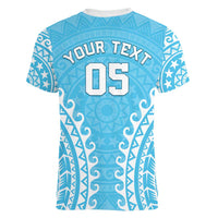 Custom Cook Islands Mauke Women V-Neck T-Shirt Polynesian Tribal Tattoo LT05 - Polynesian Pride