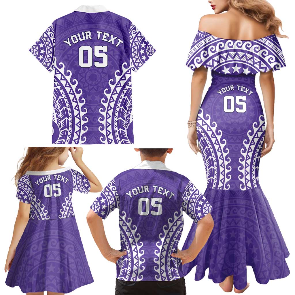 Custom Cook Islands Rarotonga Family Matching Mermaid Dress and Hawaiian Shirt Polynesian Tribal Tattoo LT05 - Polynesian Pride