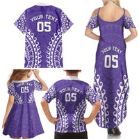 Custom Cook Islands Rarotonga Family Matching Summer Maxi Dress and Hawaiian Shirt Polynesian Tribal Tattoo LT05 - Polynesian Pride
