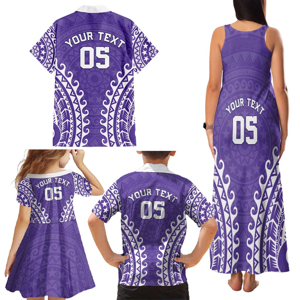Custom Cook Islands Rarotonga Family Matching Tank Maxi Dress and Hawaiian Shirt Polynesian Tribal Tattoo LT05 - Polynesian Pride