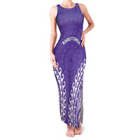 Custom Cook Islands Rarotonga Family Matching Tank Maxi Dress and Hawaiian Shirt Polynesian Tribal Tattoo LT05 Mom's Dress Purple - Polynesian Pride