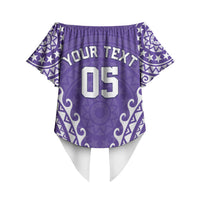 Custom Cook Islands Rarotonga Off Shoulder Wrap Waist Top Polynesian Tribal Tattoo LT05 - Polynesian Pride