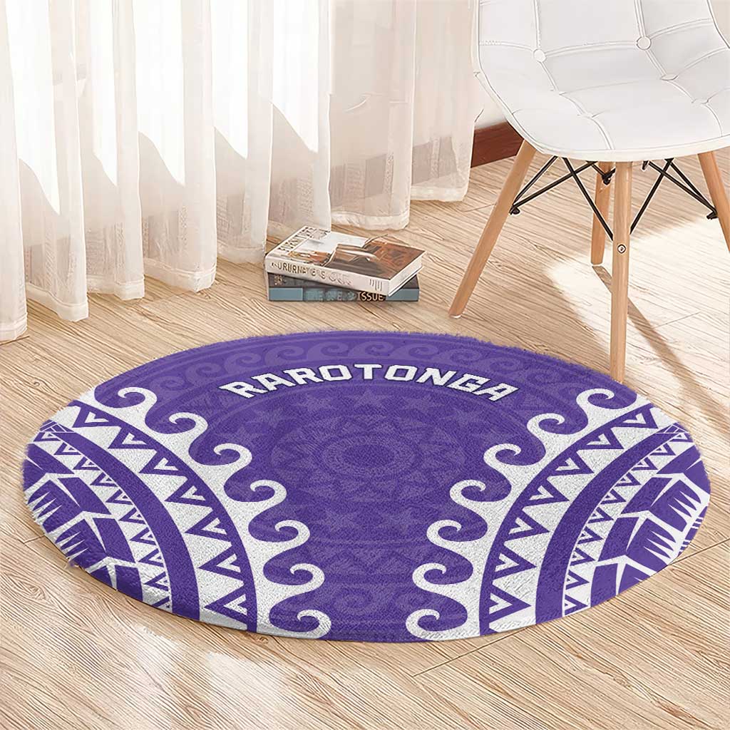 Custom Cook Islands Rarotonga Round Carpet Polynesian Tribal Tattoo