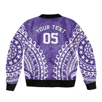 Custom Cook Islands Rarotonga Sleeve Zip Bomber Jacket Polynesian Tribal Tattoo LT05 - Polynesian Pride