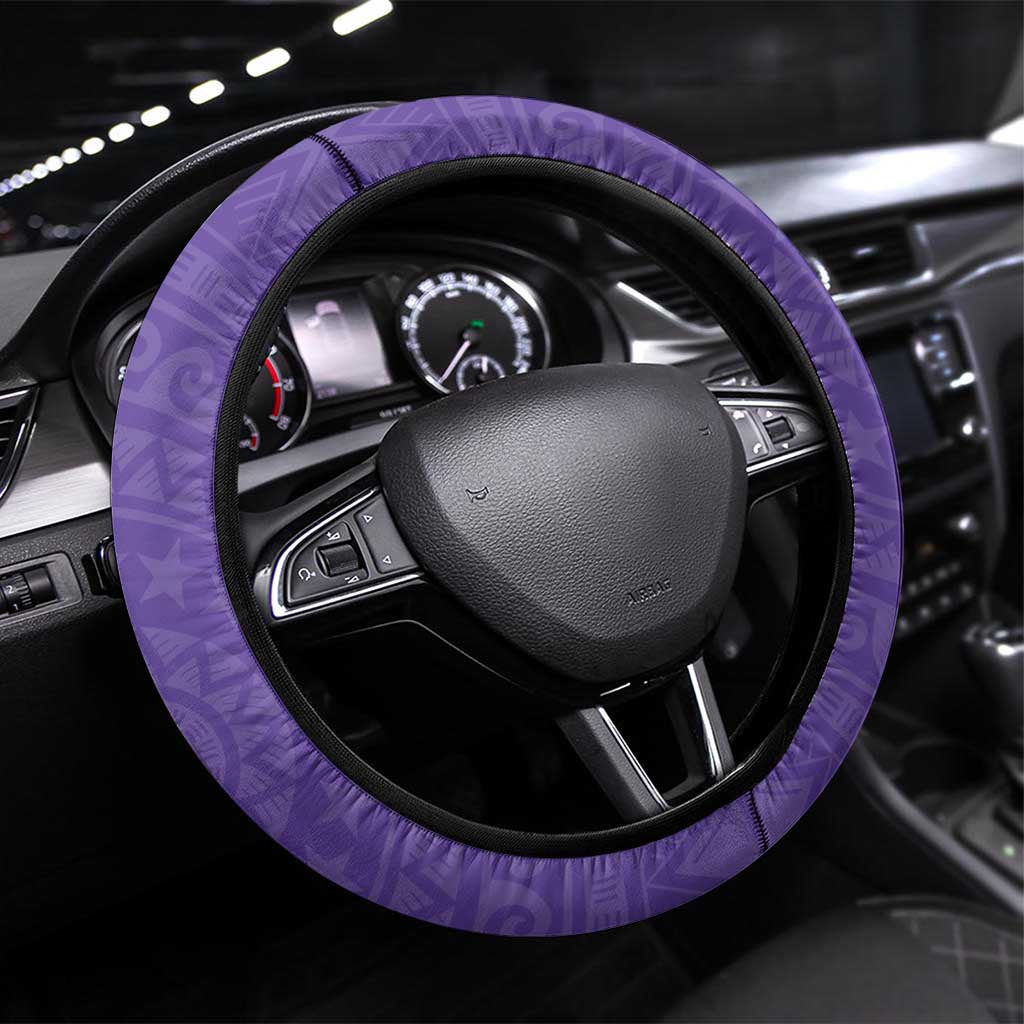 Cook Islands Rarotonga Steering Wheel Cover Polynesian Tribal Tattoo
