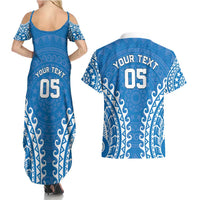 Custom Cook Islands Pukapuka Couples Matching Summer Maxi Dress and Hawaiian Shirt Polynesian Tribal Tattoo LT05 - Polynesian Pride