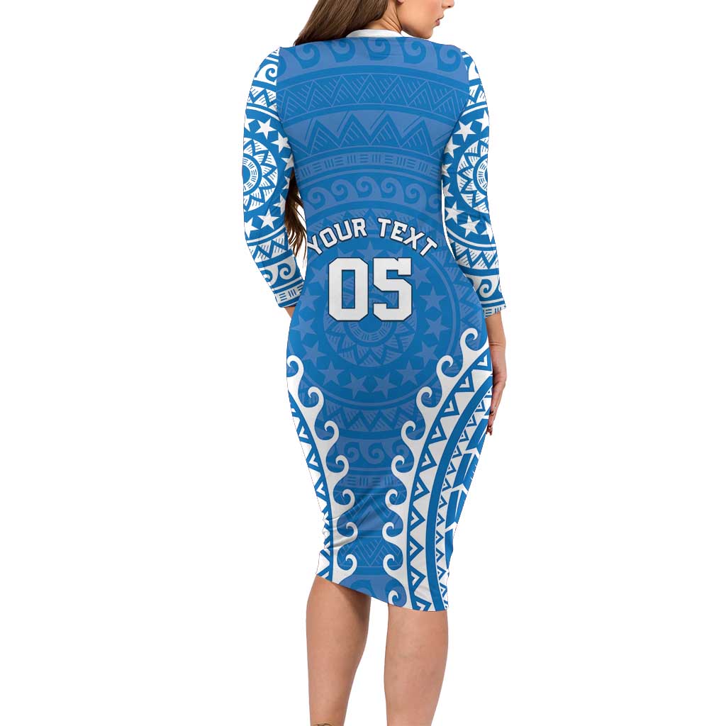 Custom Cook Islands Pukapuka Family Matching Long Sleeve Bodycon Dress and Hawaiian Shirt Polynesian Tribal Tattoo LT05 - Polynesian Pride