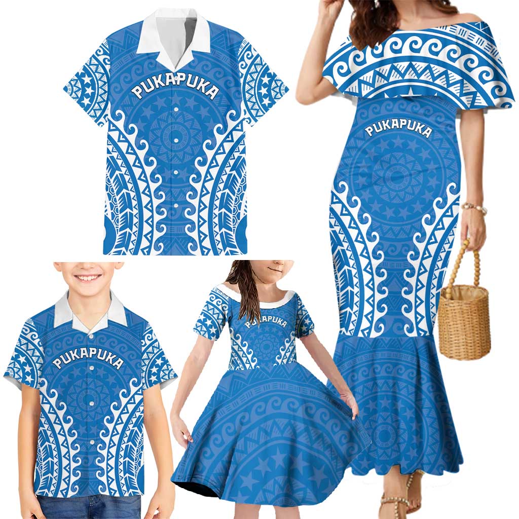 Custom Cook Islands Pukapuka Family Matching Mermaid Dress and Hawaiian Shirt Polynesian Tribal Tattoo LT05 - Polynesian Pride