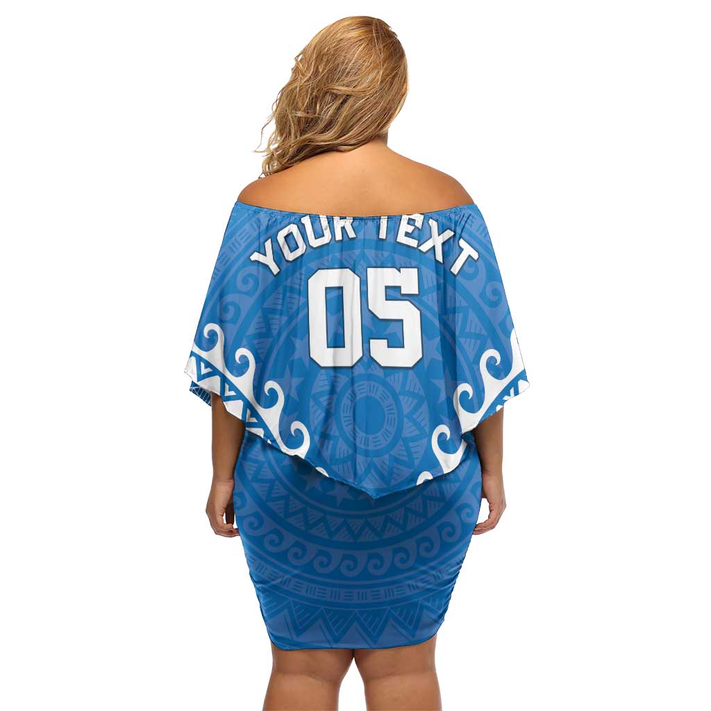 Custom Cook Islands Pukapuka Family Matching Off Shoulder Short Dress and Hawaiian Shirt Polynesian Tribal Tattoo LT05 - Polynesian Pride