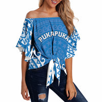 Custom Cook Islands Pukapuka Off Shoulder Wrap Waist Top Polynesian Tribal Tattoo LT05 - Polynesian Pride