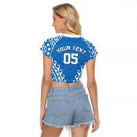 Custom Cook Islands Pukapuka Raglan Cropped T Shirt Polynesian Tribal Tattoo